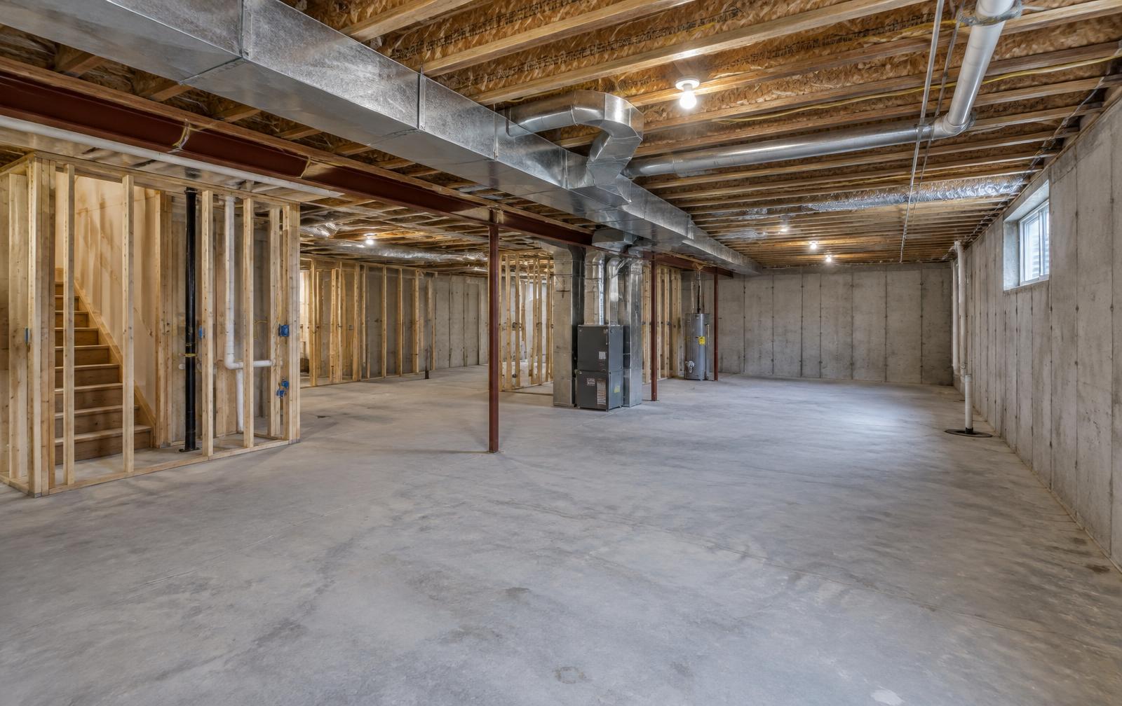 Walnut rec room basement, before